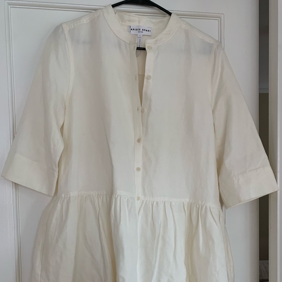 APIECE APART Maurino Drop Waist Mini Dress in Cream - Picture 5 of 7